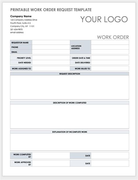 Work Order Template Excel Database Letter Templates