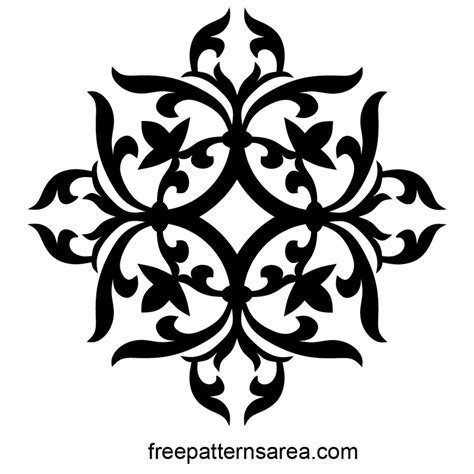 Medieval Ornament Vector Damask Fabric Design Freepatternsarea