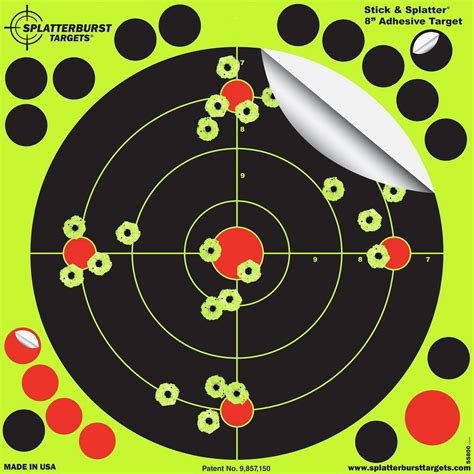 Splatterburst Targets 8 Inch Multi Bullseye Reactive Shooting Target
