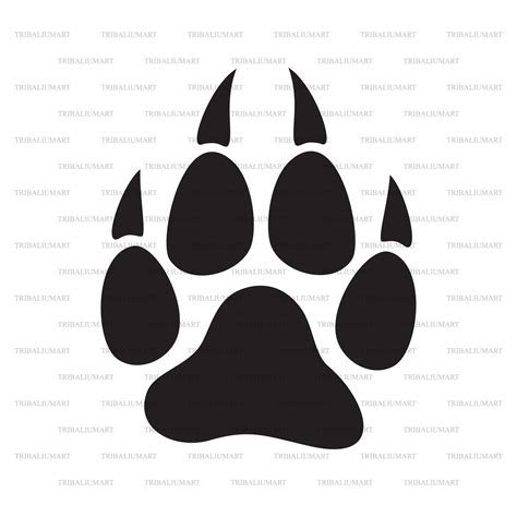 Wolf Paw Print Cut Files For Cricut Clip Art Silhouettes Etsy
