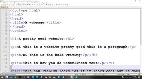 How To Code A Simple Website Html 2020 With Noteapd Or Notepad