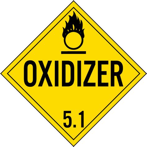 Oxidizer Class 5 1 Placard Claim Your 10 Discount
