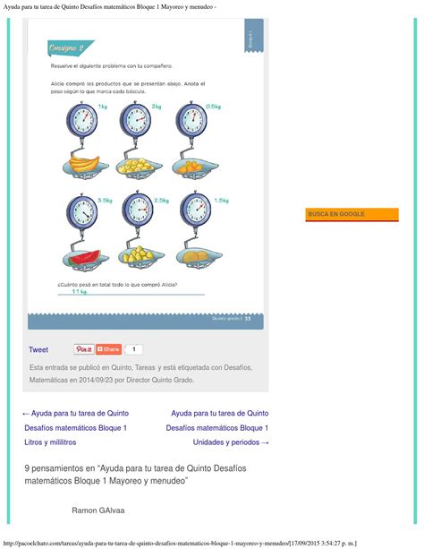 Libro de matematicas y cuaderno complementario para trabajar. Matemáticas 6 Grado Con Respuestas De Paco El Chato | Libro Gratis