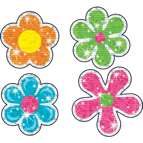 Trend Flower Power Sparkle Stickers Tep63308