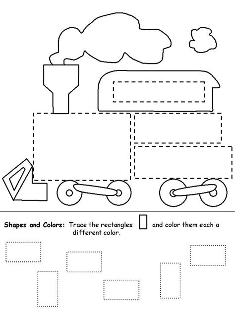 Rectangles Train Shapes Preschool Preschool Tracing Tracing