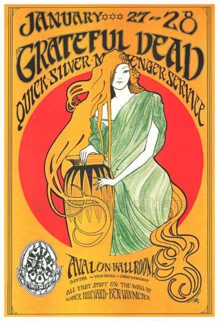 Grateful Dead 1967 Avalon Ballroom Concert Vintage Poster 1995 Picclick