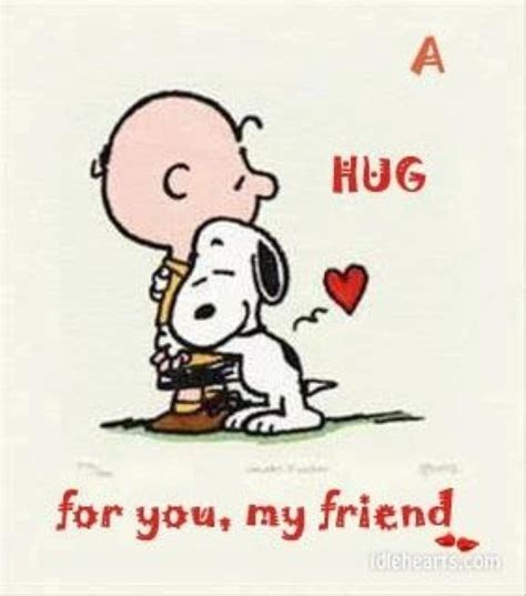 A Hug For You My Friend Love Cute Friendship Animated Charlie Brown Friend Snoopy Friendship