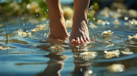 Premium Ai Image Female Feet With Water