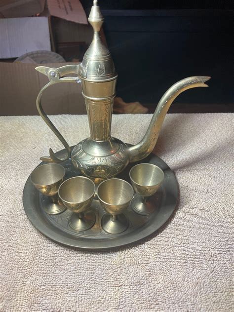 Th Century Turkish Brass Tea Set Professional Appraisal Notes