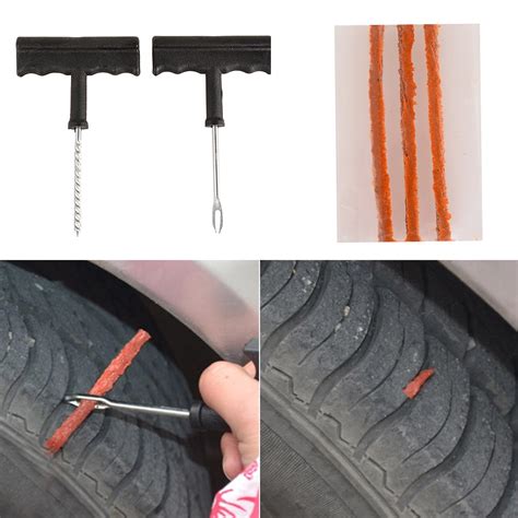 Auto Car Tubeless Tire Puncture Plug Repair Sealant Cement Fix Needle Kit In Tire Repair Tools