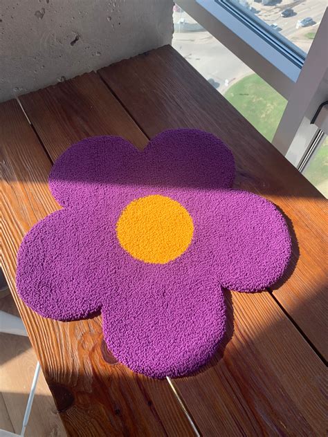 Handmade Tufted Custom Flower Rug Any Color Etsy