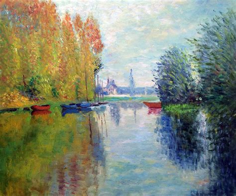 Monet Autumn On The Seine At Argenteuil Traditional Paintings