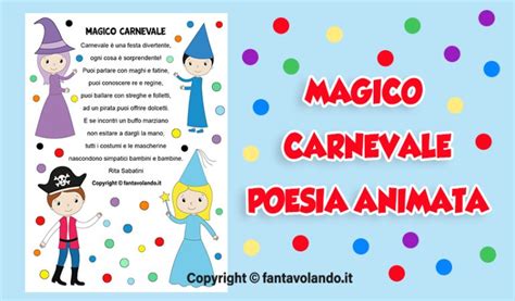 Magico Carnevale Poesia Animata E Schede Fantavolando