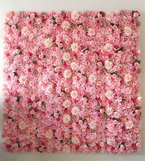 Pink Artificial Flower Wall Backdrop For Baby Shower Flower Etsy In