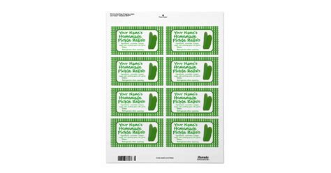 Personalized Homemade Pickles Labels Template Zazzle