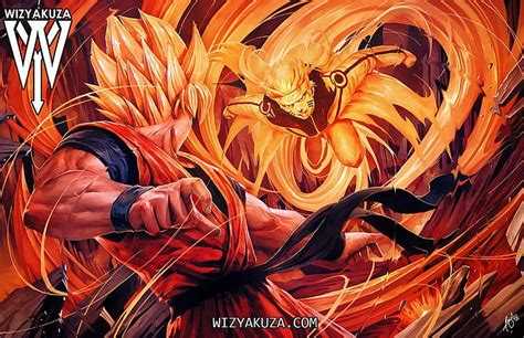 Hd Wallpaper Anime Crossover Dragon Ball Z Goku Naruto Naruto