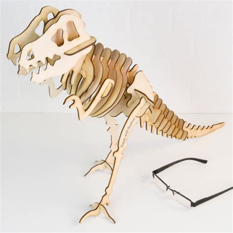Personalised Wooden Dinosaur Skeleton Model Kit By Meenymineymo