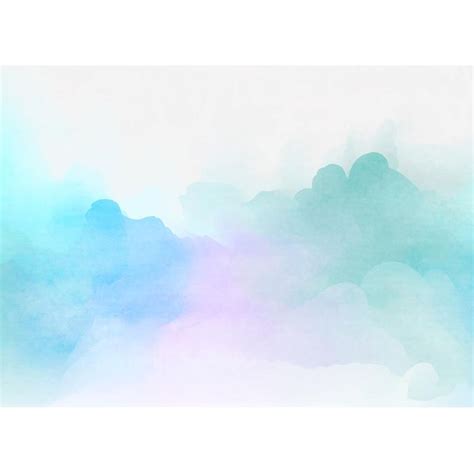Abstract Handpainted Blue Clouds Wallpaper Colorful Blue And Etsy
