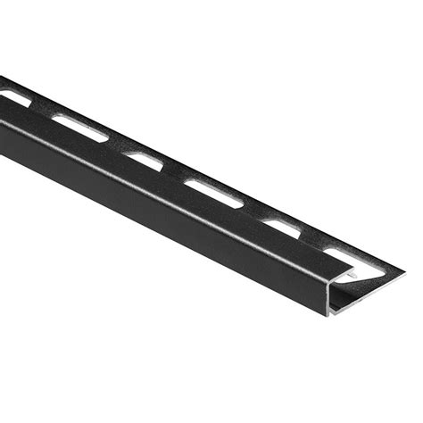 Box edge aluminum tile trim application, box edge tile trim, also known as square edge aluminum tile trim, is an extruded product which gives a square appearance. Schluter Quadec Matte Black Textured Color-Coated Aluminum ...