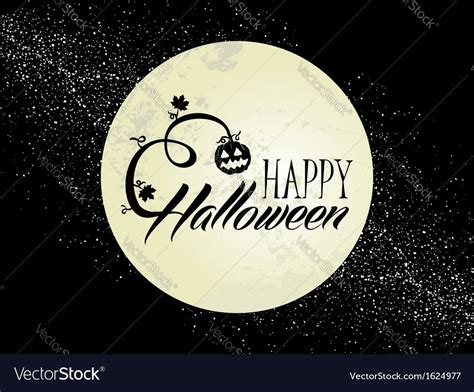 Happy Halloween Full Moon And Pumpkin Eps10 File Vector Image