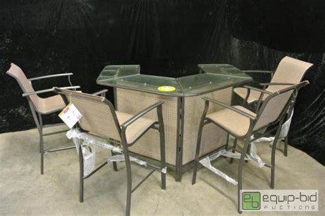Garden Oasis Harrison 5pc Outdoor Bar Set New Patio Furniture Auction
