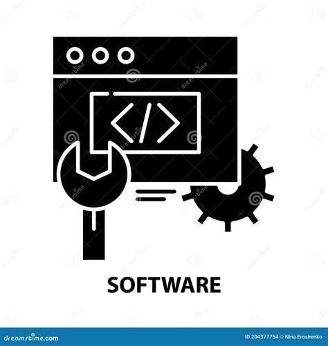 Software Symbol Icon Black Vector Sign With Editable Strokes Concept