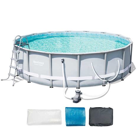 Bestway 16 Ft X 48 In D Steel Pro Frame Above Ground Pool Set With