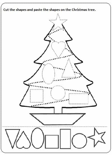 cut paste christmas worksheet printable for preschool ...