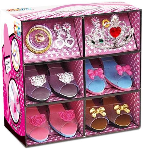 Toyvelt Princess Dress Up And Play Shoe And Jewelry Boutique Includes 4 Pairs Of Shoes Multiple