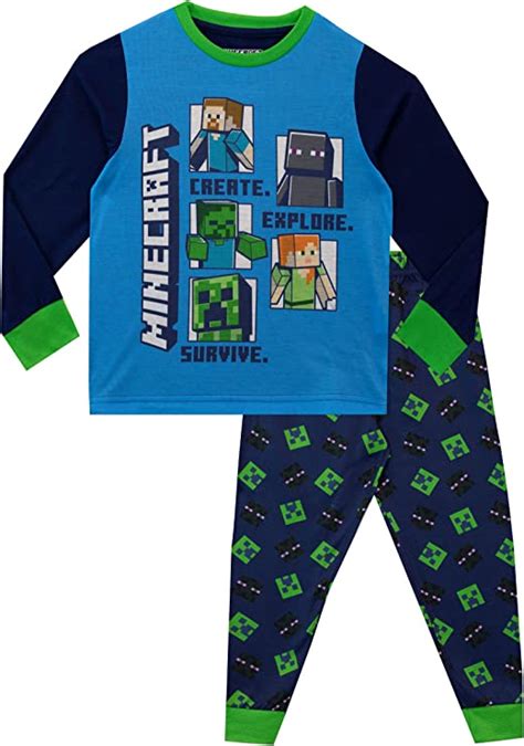 Amazon Minecraft Sleepwear ボーイズ Us サイズ 10 カラー マルチカラー パジャマ 通販