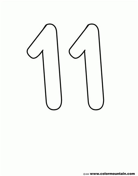 Number 11 Coloring Page Coloring Home