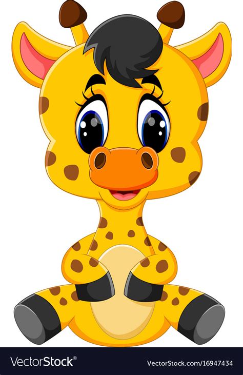 Discover thousands of premium vectors available in ai and eps formats. Cartoon baby giraffe sitting Royalty Free Vector Image