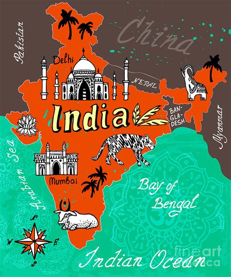 India Map Wallpaper Art