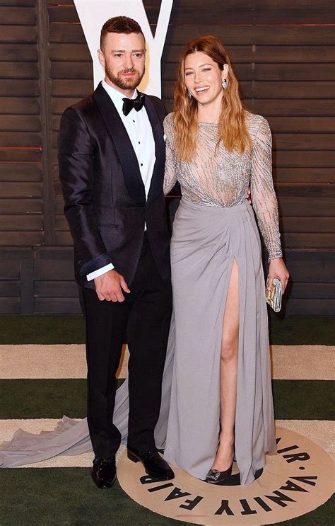 Justin Timberlake And Jessica Biel At The Vanity Fair Oscar Party Dress By Zuhair Mur
