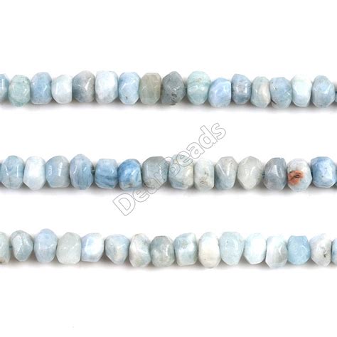 Faceted Aquamarine Nugget Beads Freeform Stone Beads Dearbeads