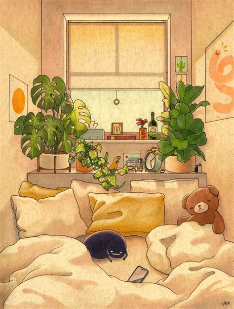 Cozy Space Mini Art Print By Felicia Chiao Art Inspiration Cartoon