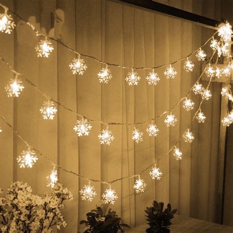 Trixes Snowflake Lights Indoor Christmas Decoration Fairy Lights 15m