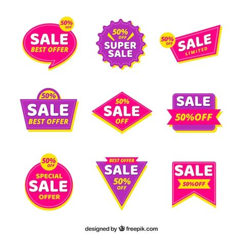 Free Vector Sale Badges With Colorful Style