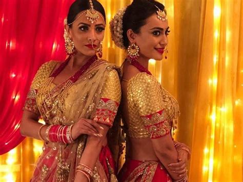 naagin 3 anita hassanandani and surbhi jyoti twinning in a bridal look is beautiful times of