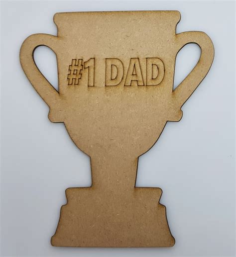 Fathers Day Number One Dad Trophy Wooden Mdf Candy Carts Uk