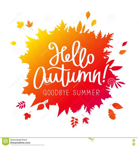 Hello Autumn Goodbye Summer Stock Vector Illustration Of Beautiful