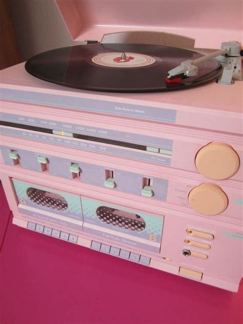 80s Sears Pastel Pink Lavender Stereo Turntable Tuner Cassette Record