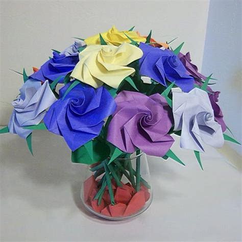 Check spelling or type a new query. 16 Origami Rose Paper Folded Flower Craft Handmade ...