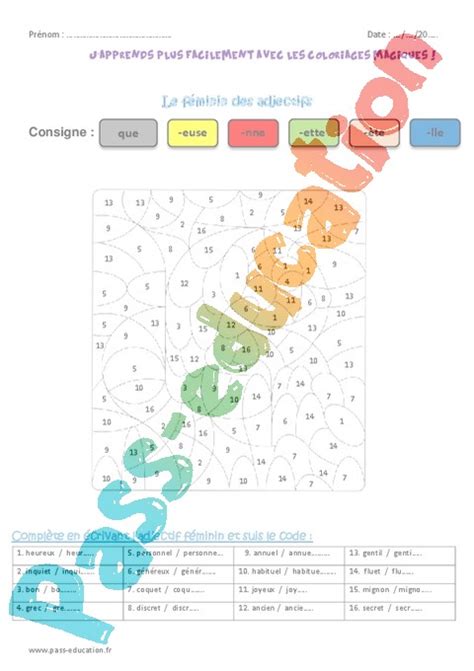 Exercices adjectifs qualificatifs г imprimer,l'adjectif qualificatif leг§on pdf cm1 exercice verbe exercice ce2 adjectif qualificatif exercices fle grammaire ce1 feuilles d exercice adjectifs qualificatifs niveau 6e pdf. Coloriage magique Adjectif Qualificatif : CE2 - Cycle 2