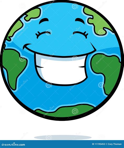 Earth Smiling Stock Vector Illustration Of Cartoon Green 11195453