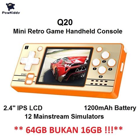 Powkiddy Q20 Mini Retro Handheld Console 64gb Game Nostalgia Jadul