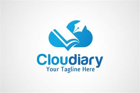 Cloud Diary Book Logo Design Branding And Logo Templates ~ Creative