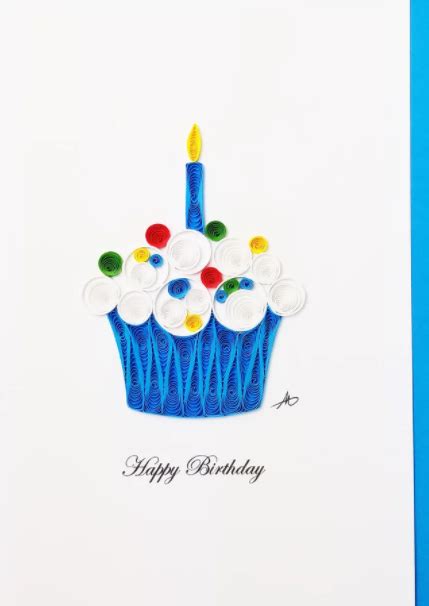Quilling Card Happy Birthday Cupcake