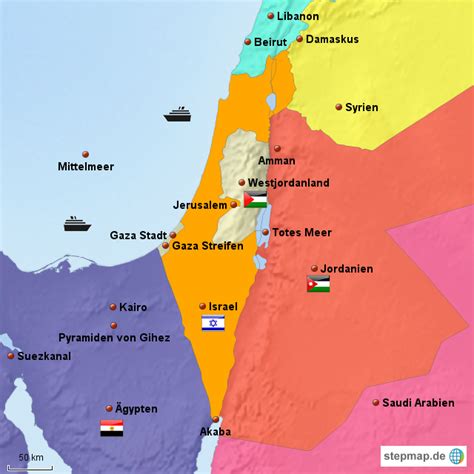 Gazastreifen von FCBfan Landkarte für Jordanien