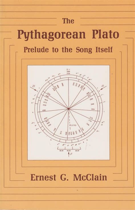Pythagorean Plato Prelude To The Song Itself By Ernest G Mcclain
